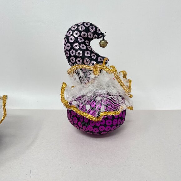 Pin Cushion Harlequin‎ Clowns SET OF 2 Porcelain Painted Face Pierrette Jester - Picture 7 of 10